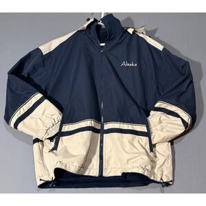 Cheneral Reversibe Alaska Jacket Blue Coat Full Zip Pocket Windbreaker Hooded